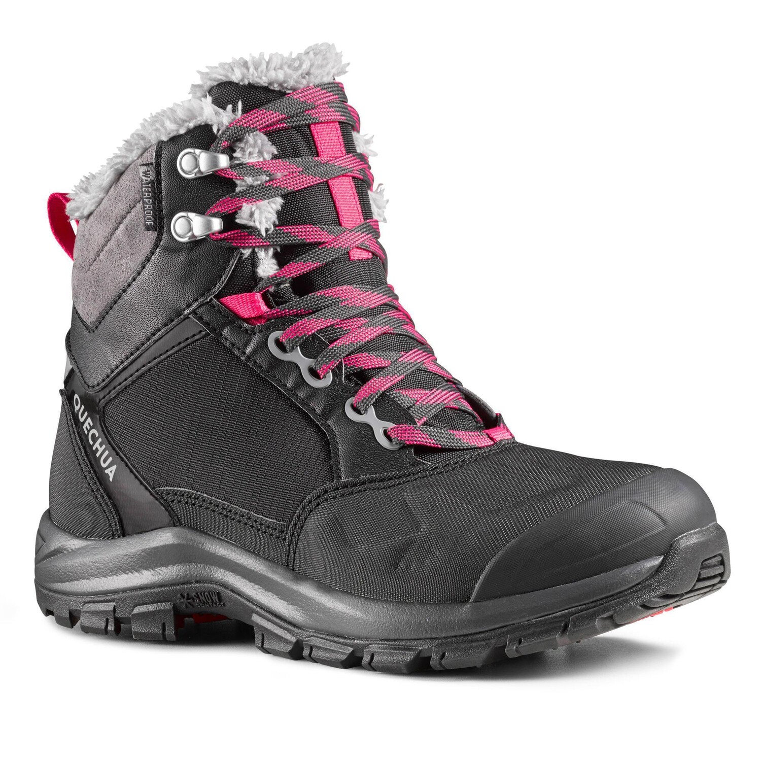 

Ботинки походные женские Quechua SH520 X-Warm, черный/малиново-красный