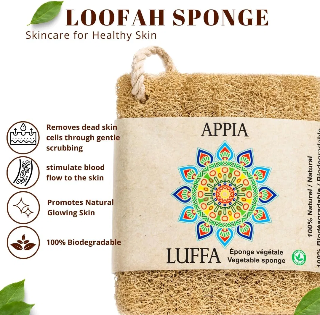 Люфа для тела, Appia Luffa, 1 шт, 15x10x1 см, Beige — фото 2