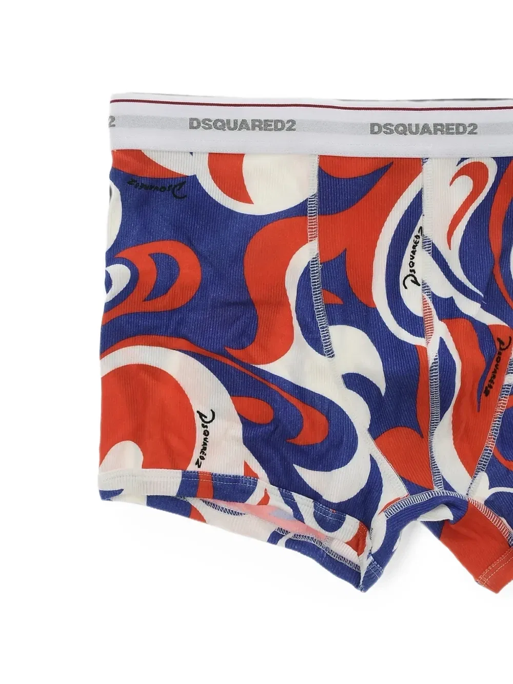 Боксеры из ребристого трикотажа с узором Dsquared2, синий — фото 3