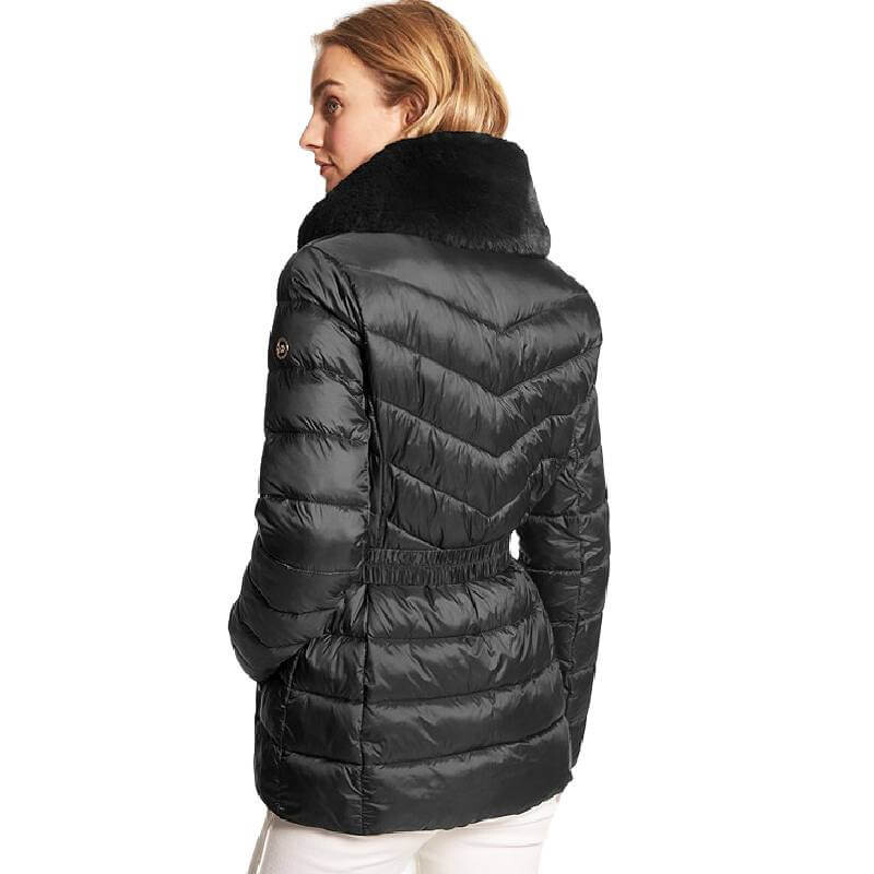 

Пуховик Michael Michael Kors Faux Fur Trim Quilted Nylon, черный