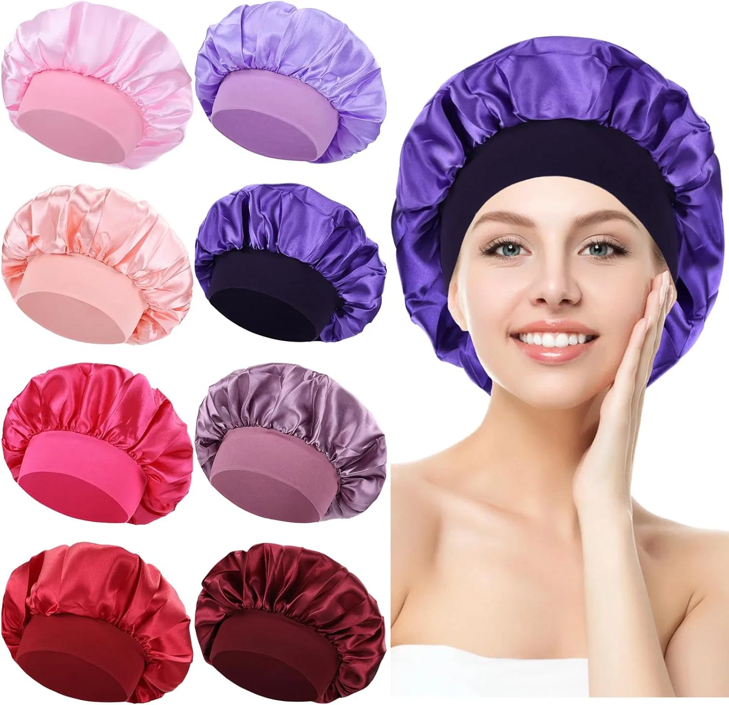 Шапочка для душа с широкими полями Yoosit, набор 8 шт, 30 см, Feminine colours