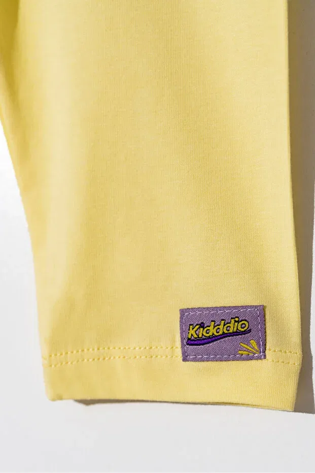 Детские леггинсы для девочек однотонные Kidddio, Yellow — фото 3