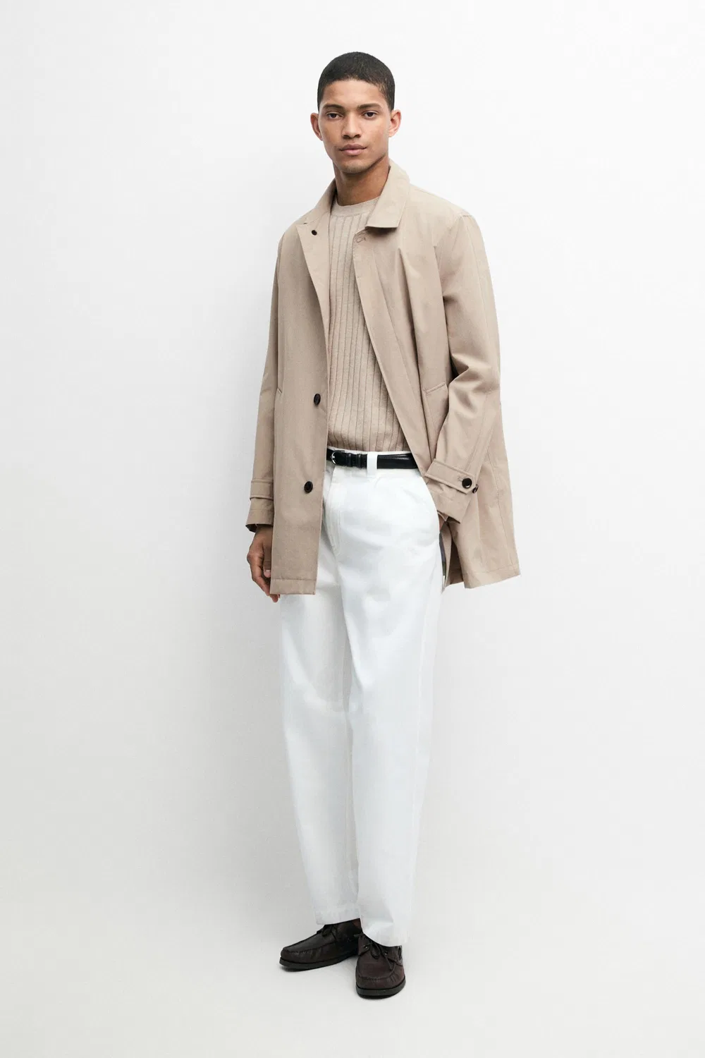 Пальто Massimo Dutti, тренч, песочный