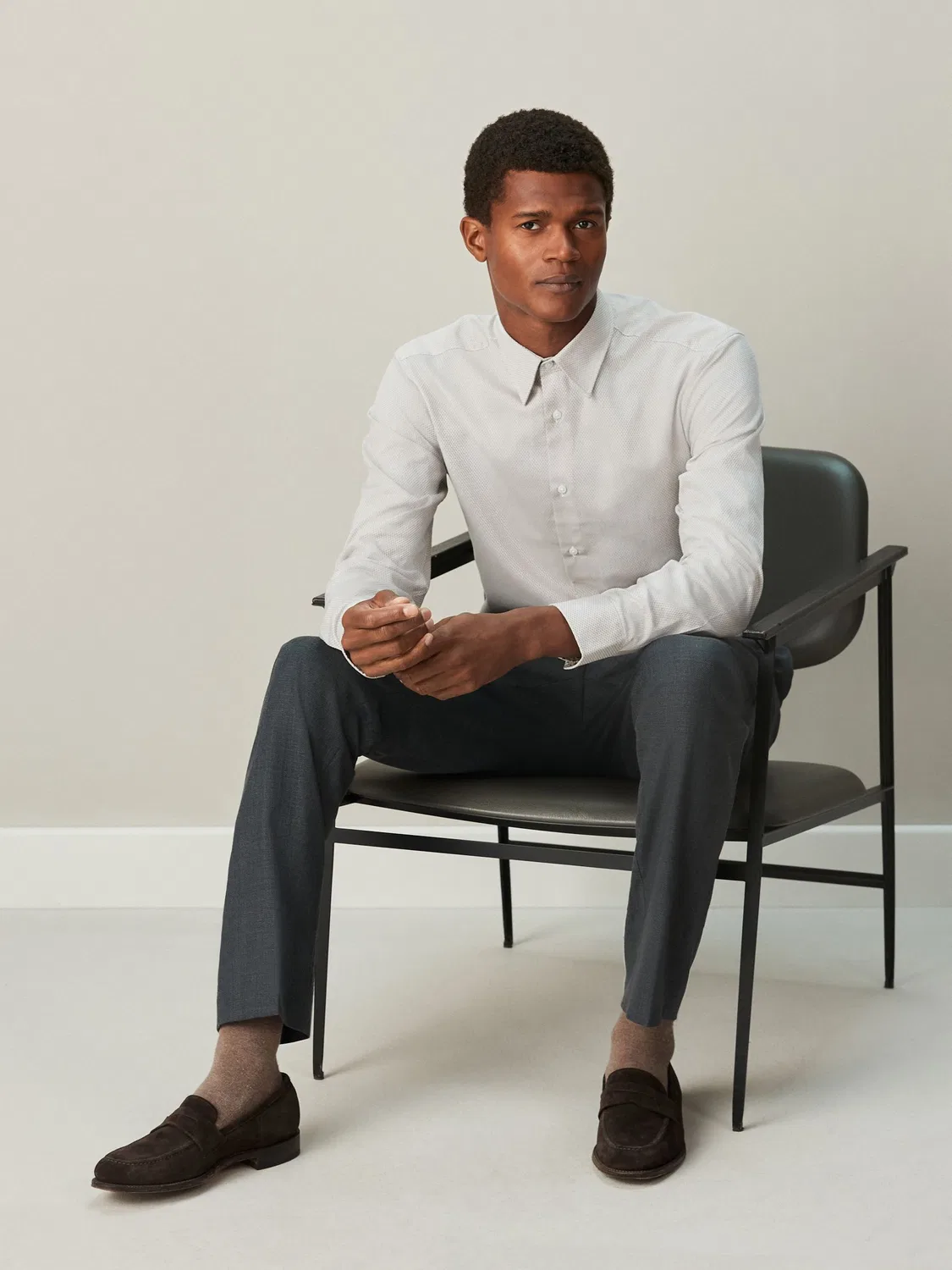 Рубашка формальная, текстурированная, Slim Fit Next, нейтральный — фото 2