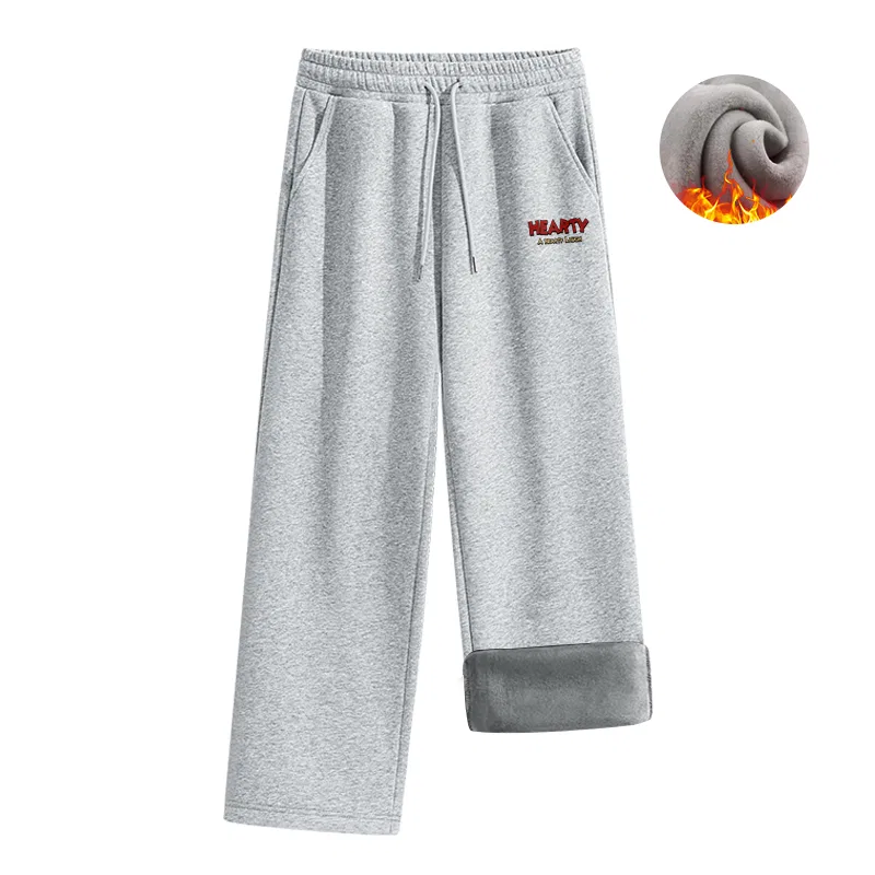 Детские утепленные флисом брюки прямого кроя MINISO, Heather Gray