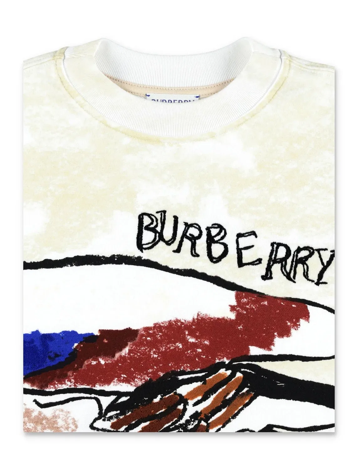 Детский свитшот с принтом Mathew Duck Print Cotton Burberry, White — фото 3