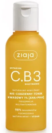 Тоник с кислотами 1% с витамином C и B3, 120 мл, Ziaja