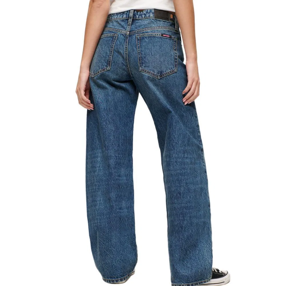Женские джинсы свободного кроя Superdry, Цвет: BLAU / Wolkiges Blau — фото 3