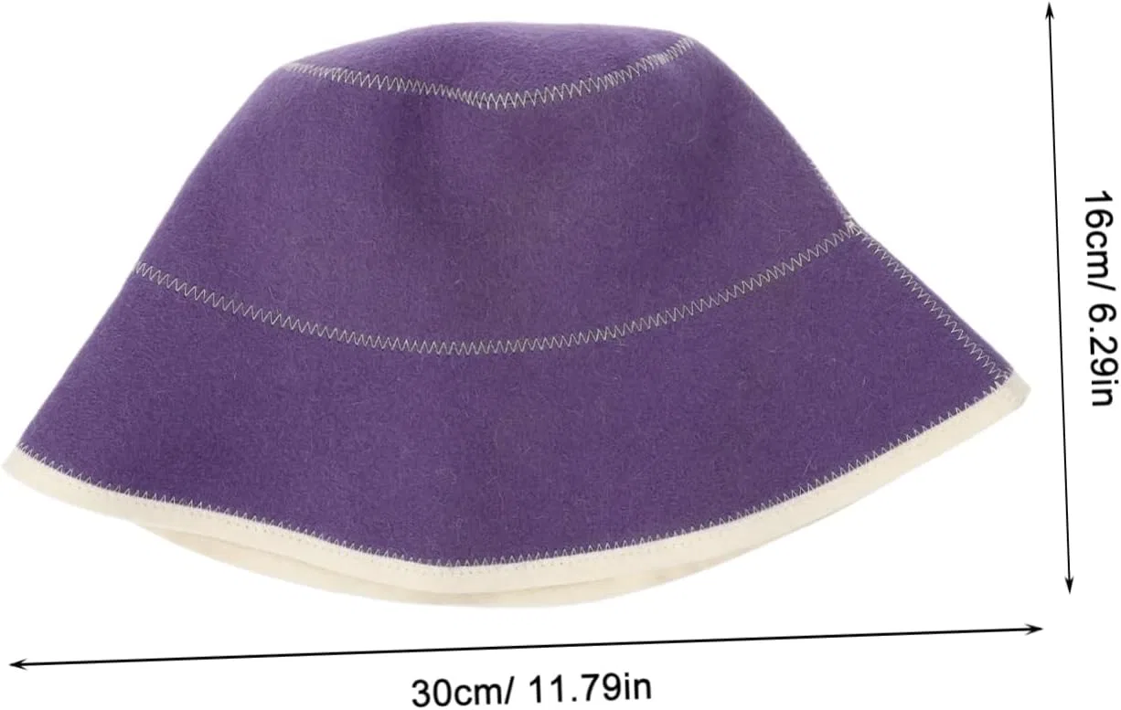 Шапочка для сауны из шерсти HEALEEP, 30x26x16 см, Purple — фото 2