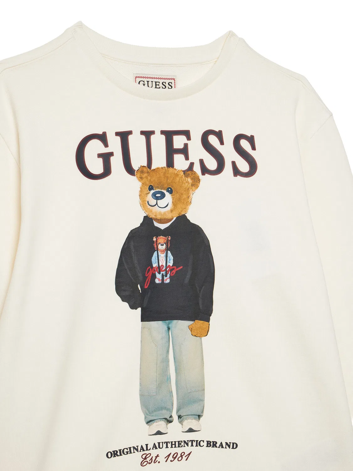Толстовка стандартного кроя для мальчика Guess, кремовый — фото 3