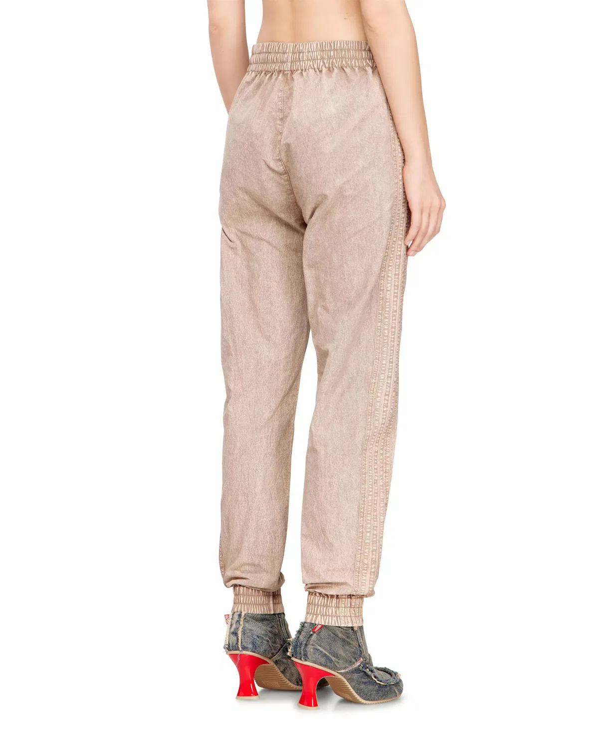 Женские спортивные брюки из нейлона с лампасами Diesel, Natural — фото 2