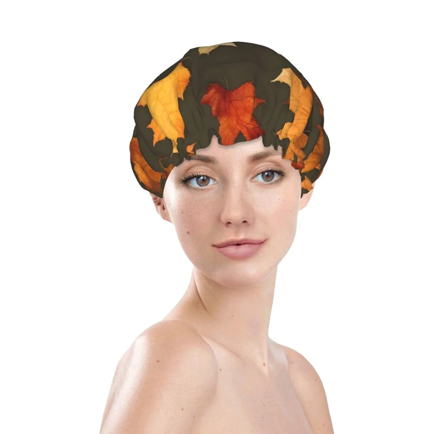 Шапочка для душа двойная Camouflage TYANG, для длинных и густых волос, водонепроницаемая — фото 3
