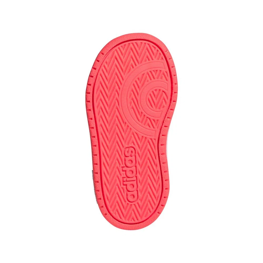 Детские кроссовки для мальчиков с липучками Hoops 2.0 Cmf I Adidas, Ftwr White Ftwr White Signal Pink — фото 3