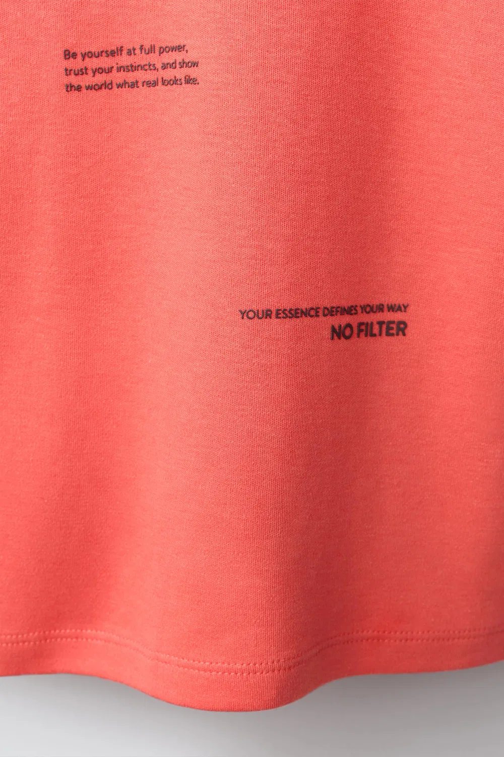 Футболка с принтом «Интерлок» ZARA, Coral pink — фото 4
