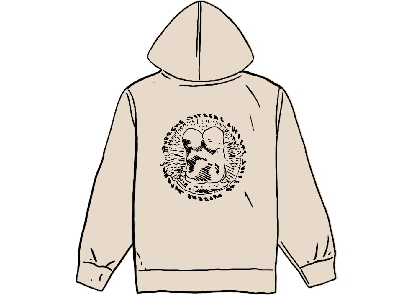 Мужской худи с капюшоном Supreme Hooded Sweatshirt, Natural