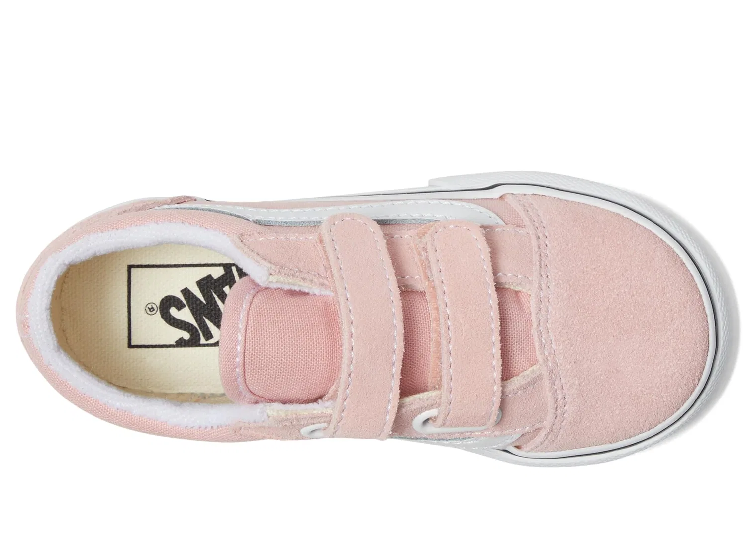 Кроссовки Old Skool V (для младенцев и малышей) Vans Kids, Powder Pink/True White — фото 3
