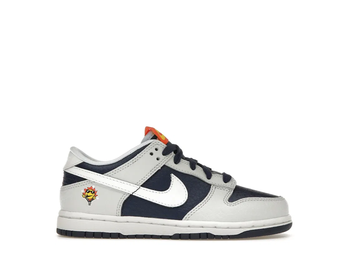 Детские кроссовки без шнурков Nike Dunk Low Nike, Photon Dust/Midnight Navy/Blue Tint/White