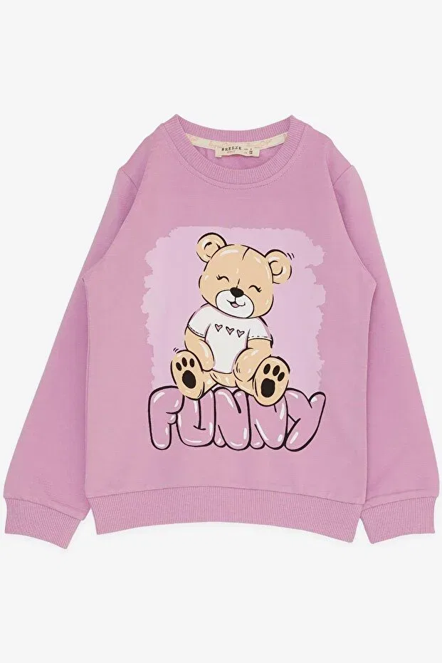 Детский спортивный комплект с принтом Fun Teddy Bear Printed Breeze, Lilac — фото 3