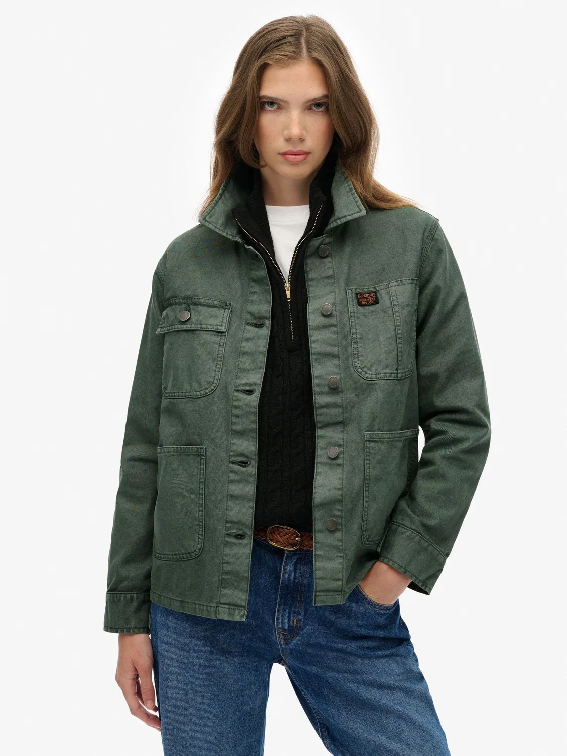 Куртка рабочая, свободный крой, Chore Jacket Superdry, зеленый