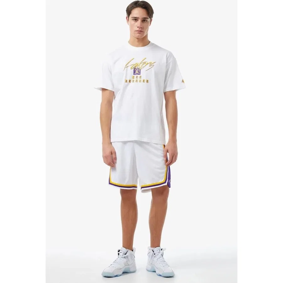 Футболка с графическим принтом Jordan Los Angeles Lakers Courtside Statement Edition Nike, Белый — фото 4