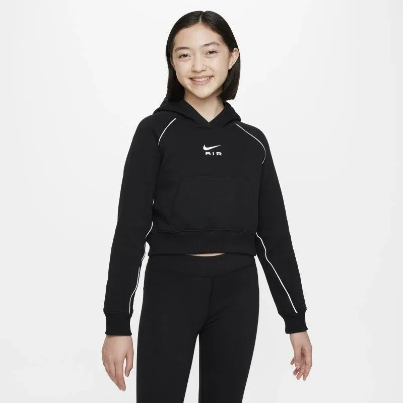 Детское худи для девочек с длинным рукавом Nike NSW Air, черный