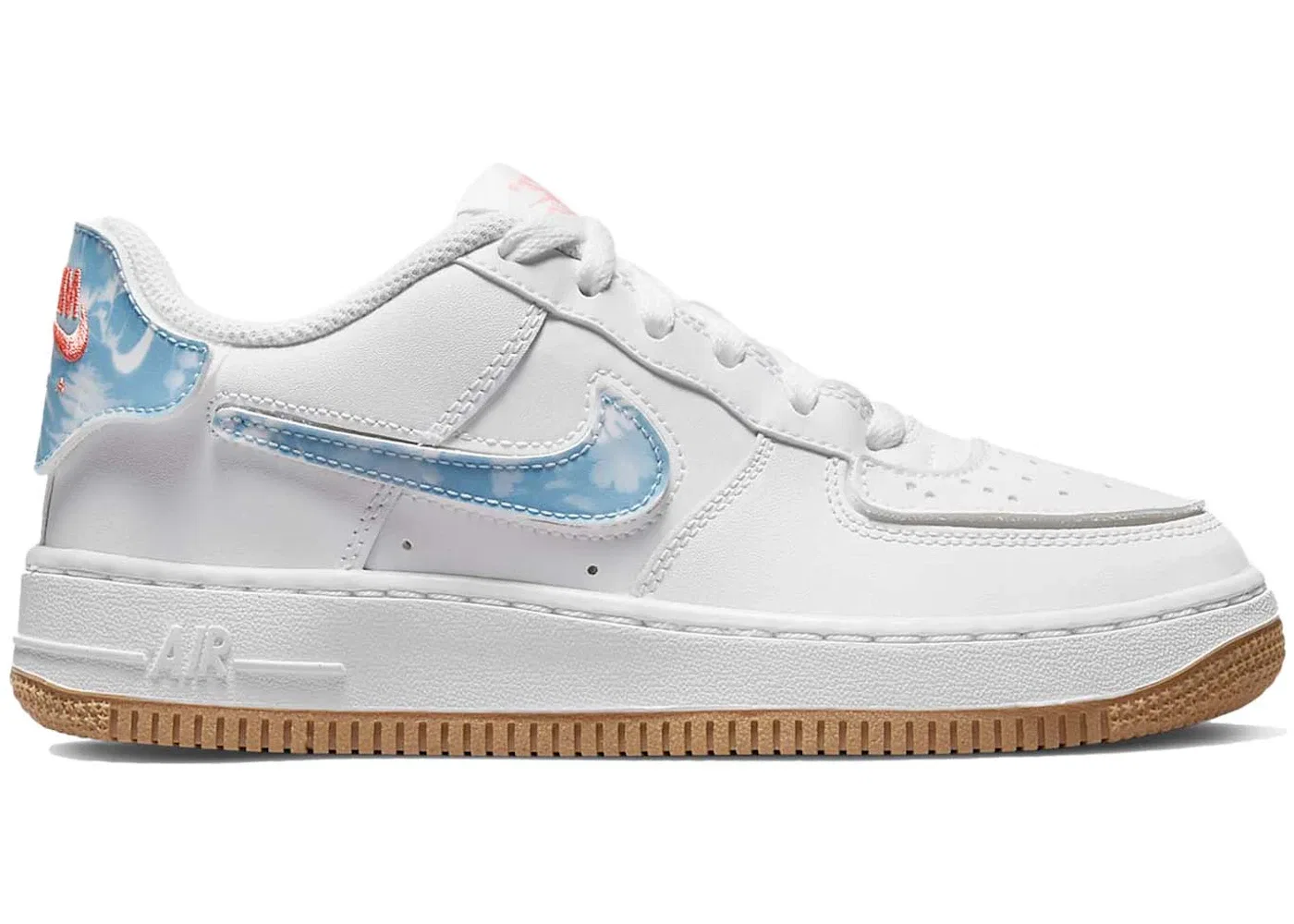 Детские кроссовки Lifestyle Nike Air Force 1/1 Low, White/Bleached Coral/Eraser Beige/Skateboard Blue