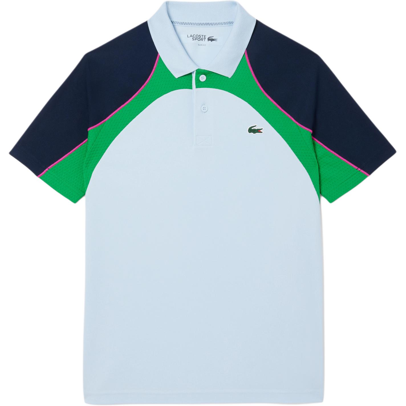 

Поло с логотипом на заплатке LACOSTE, светло-голубой/синий/зеленый