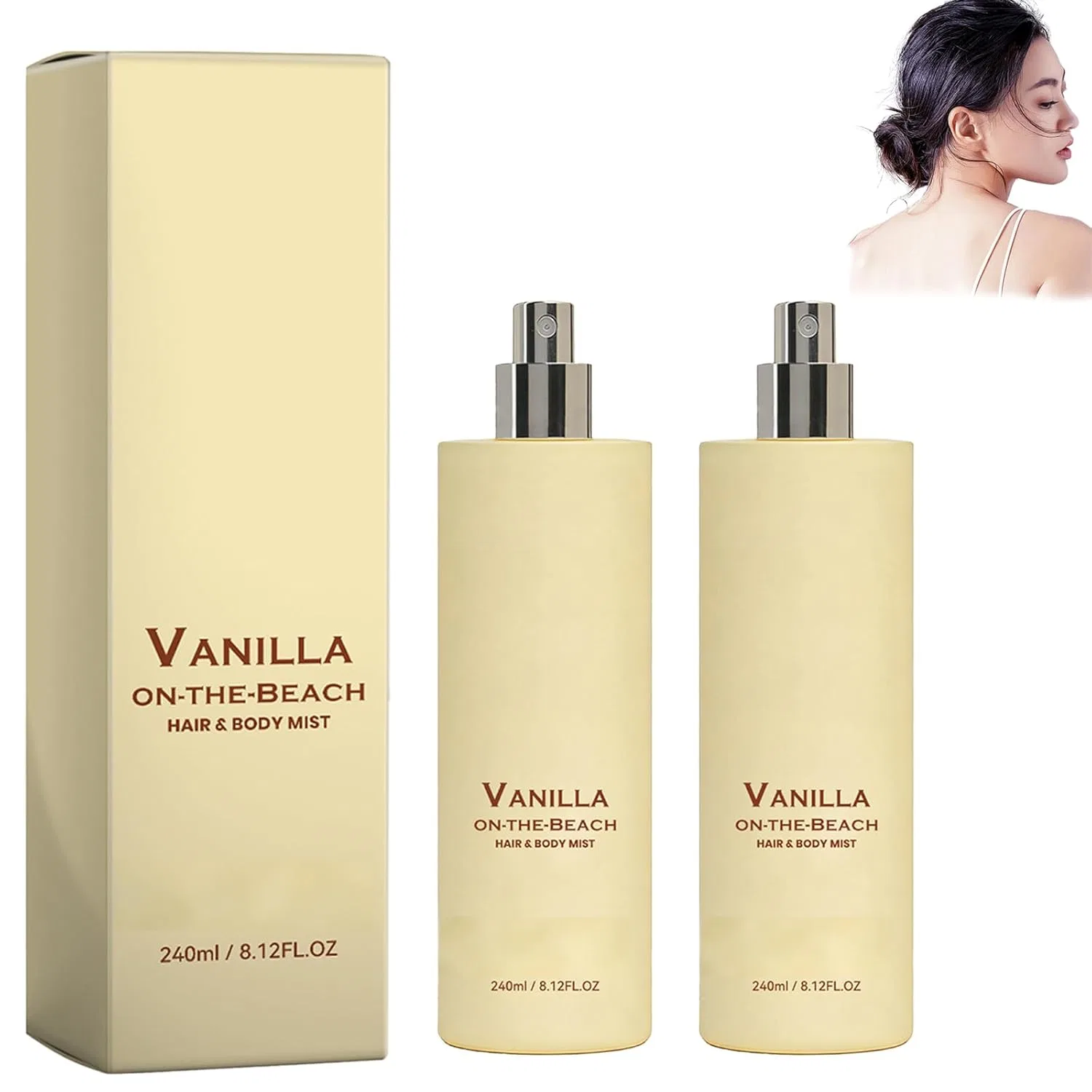 2-in-1 Hair & Спрей для тела Vanilla, YUNFAX, 2 шт, 300 мл