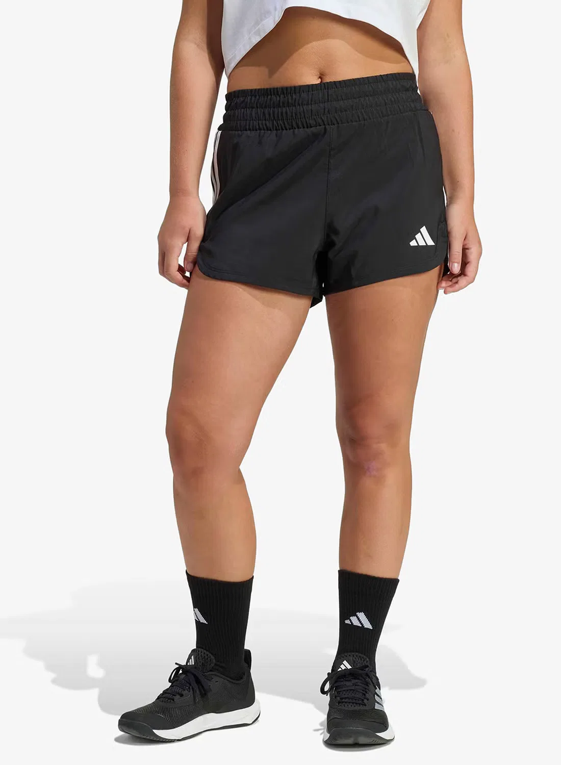 Шорты спортивные с завышенной посадкой Pacer Workout Adidas, черный