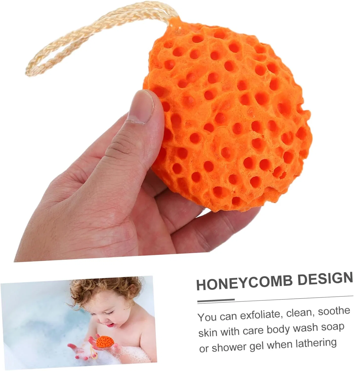 Мочалка для душа Honeycomb, BESTYASH, набор 4 шт., 10x8.5x2.5 см — фото 2