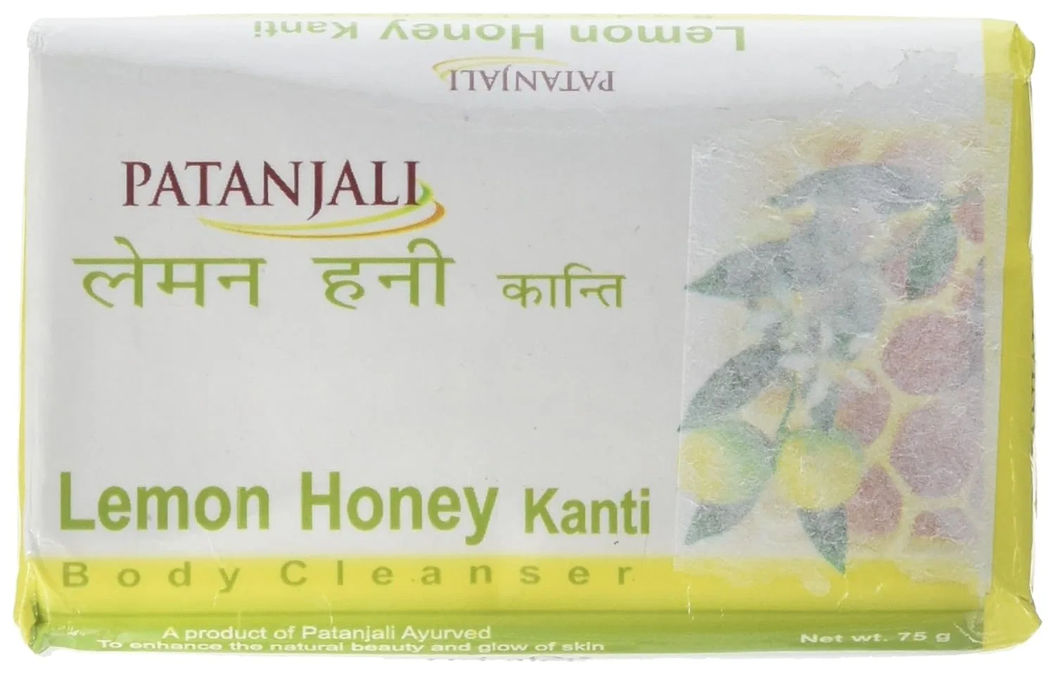 Твердое мыло Patanjali Lemon Honey Kanti, 75 г