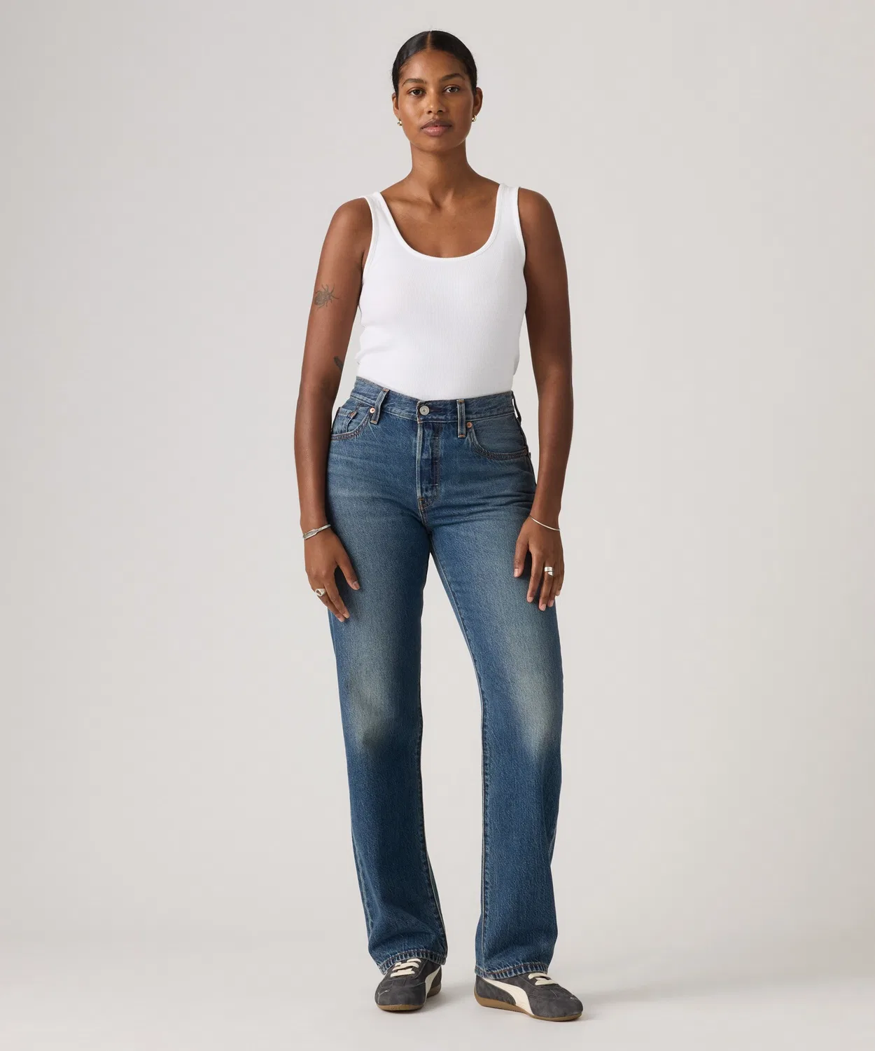 Женские джинсы прямого кроя с легкой тканью 501 '90s Lightweight Levi's, Dark Indigo Blue — фото 2