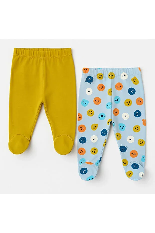 Детские брюки для девочек с принтом 2-Piece booties trousers For My Baby, Blue