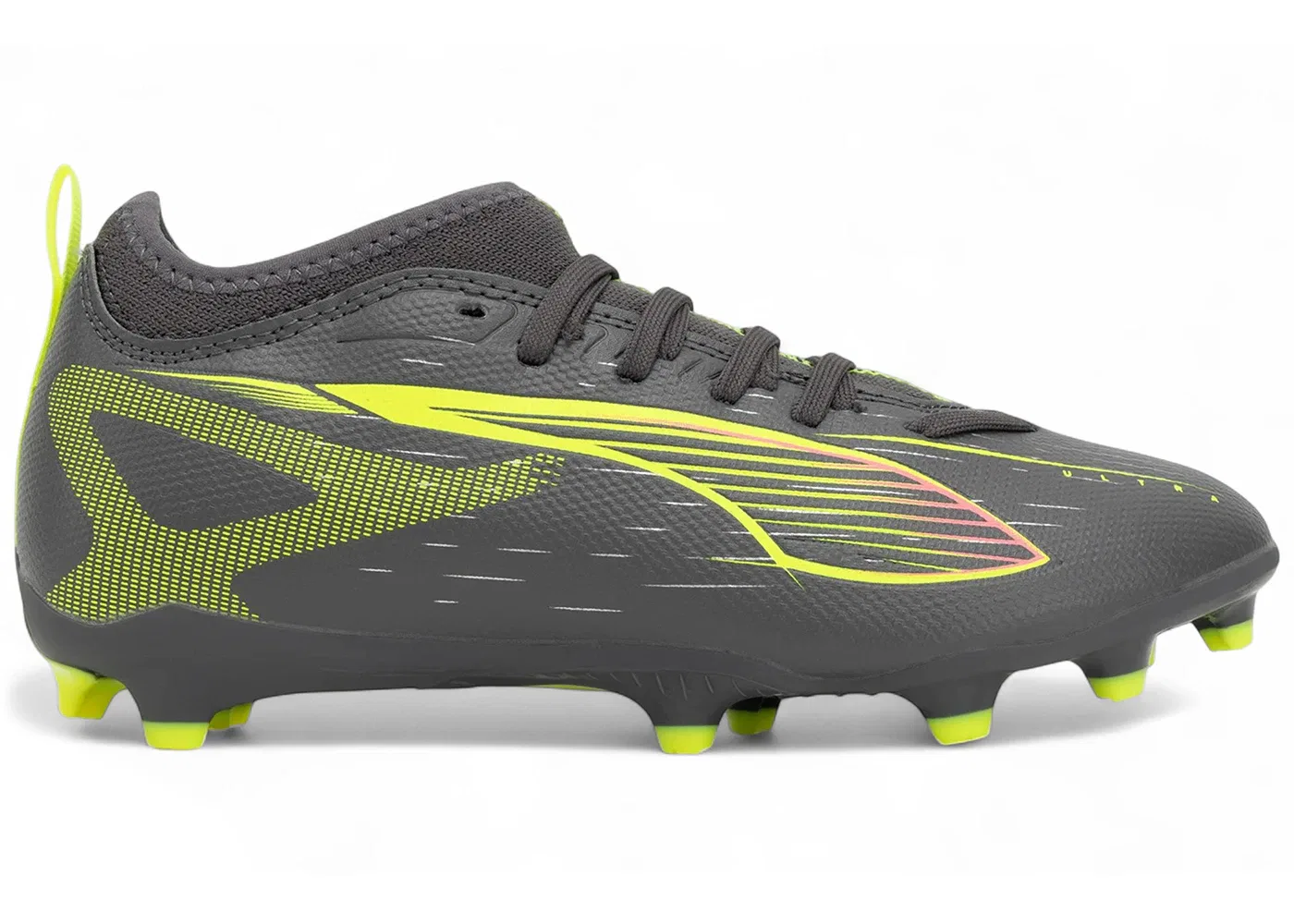 Детские бутсы для футбола Puma Ultra 5 Match FG/AG Jr, Matte Aged Silver Yellow Alert Puma Aged Silver