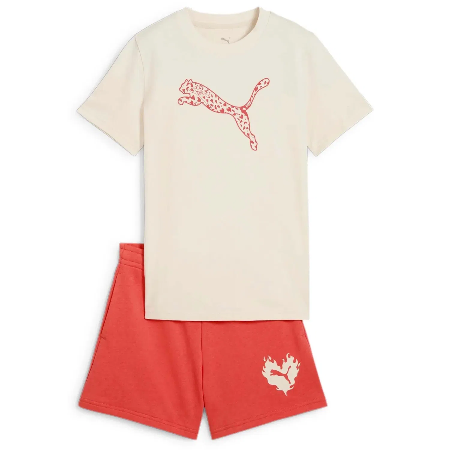 Детский комплект с принтом Flaming Love Puma, Weiss
