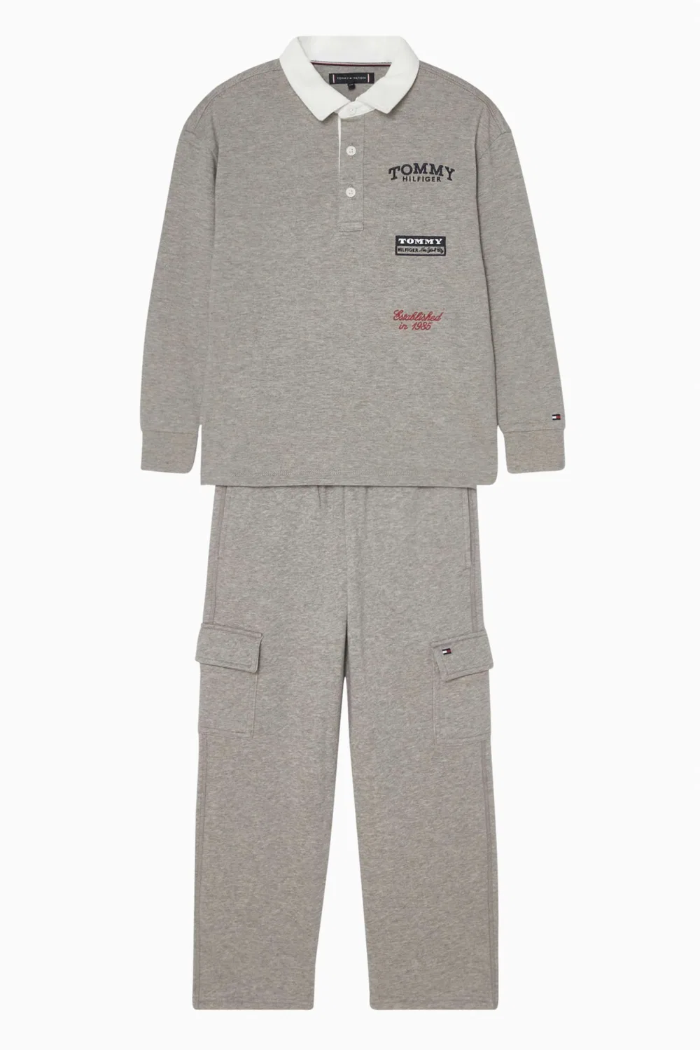 Поло с принтом Tommy Hilfiger, серый — фото 2