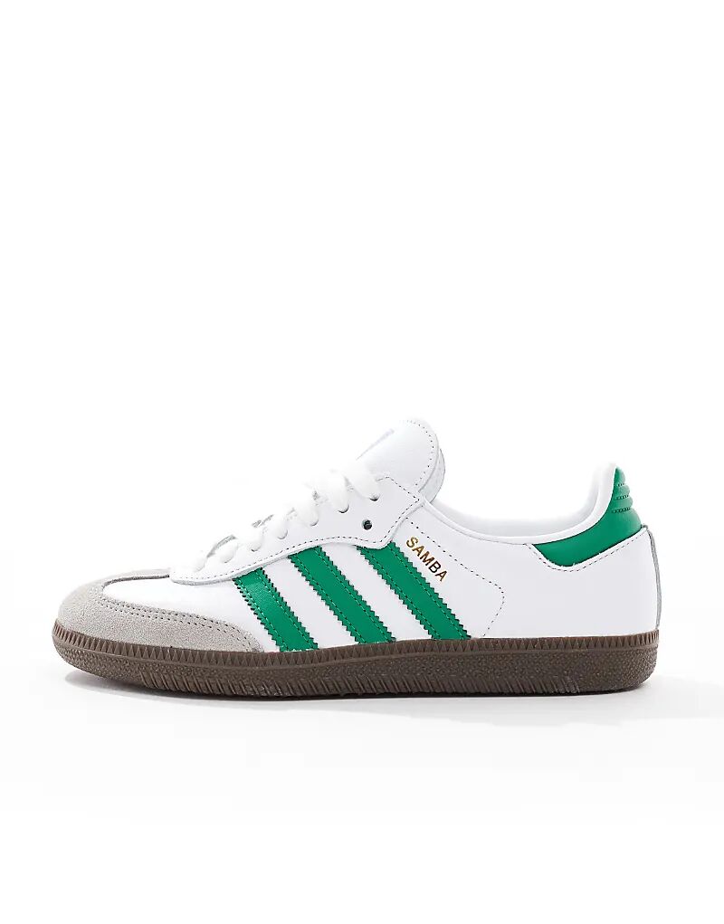 Кроссовки Samba OG белого и зеленого цвета adidas Originals — фото 2