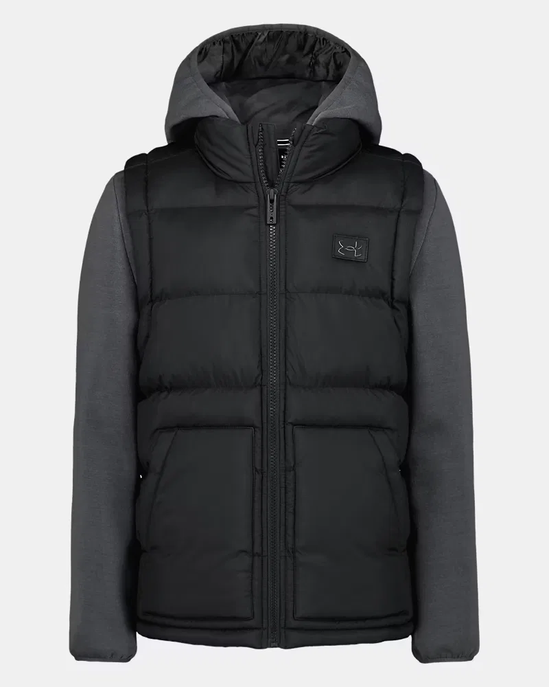 Детский утепленный стеганый жилет UA 2-Fer UnderArmour, Black/Castlerock