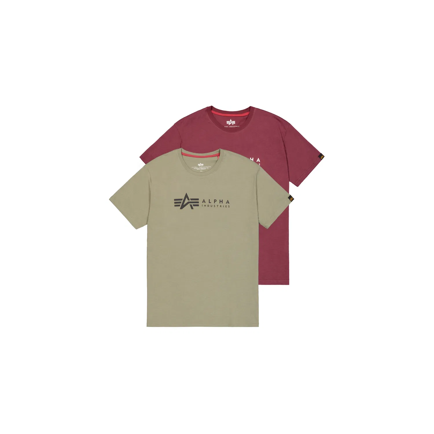 Детская футболка с круглым вырезом Alpha Industries, Olive/Burgundy