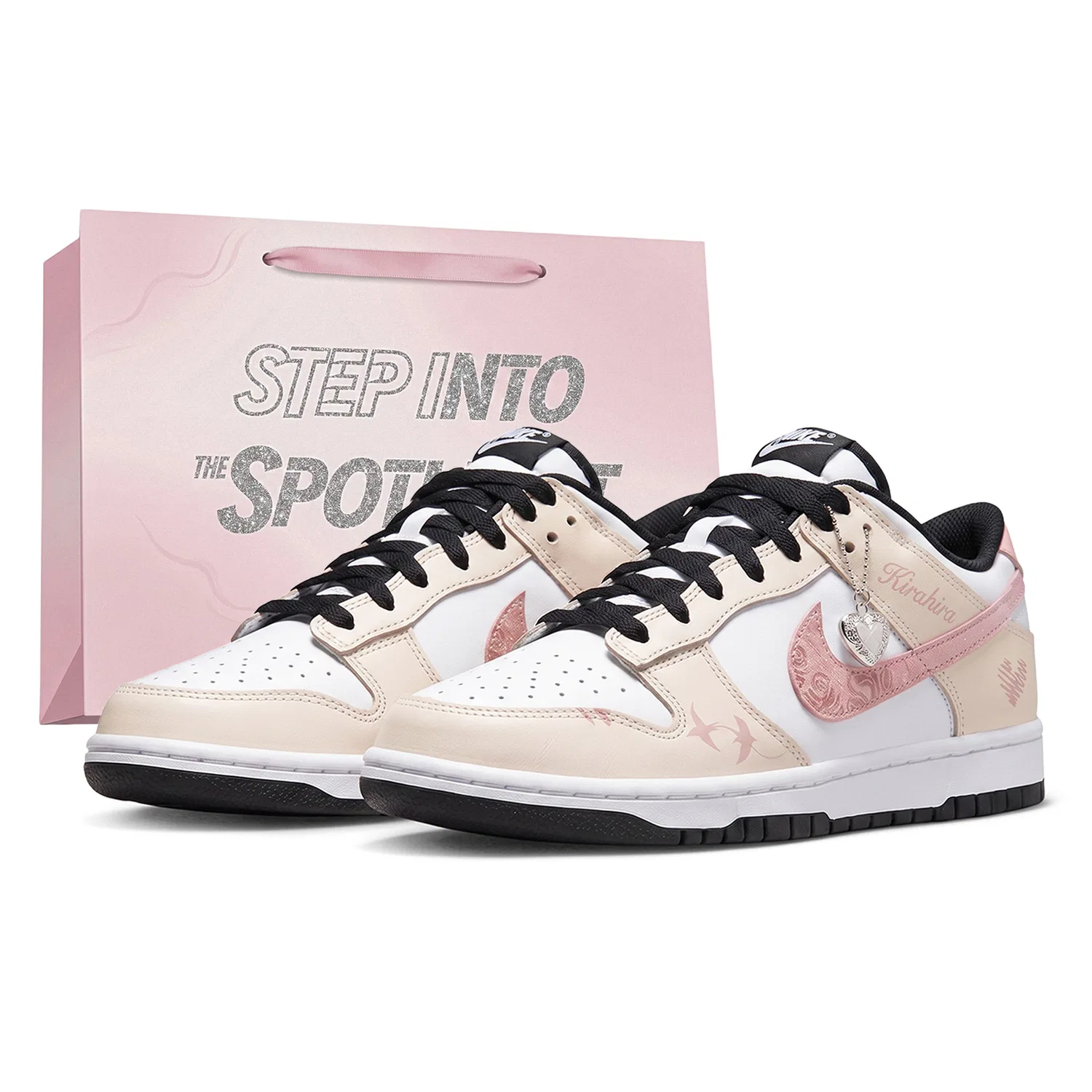 Детские кроссовки для скейтборда с низким верхом Nike Dunk, цвет Beige White Pink