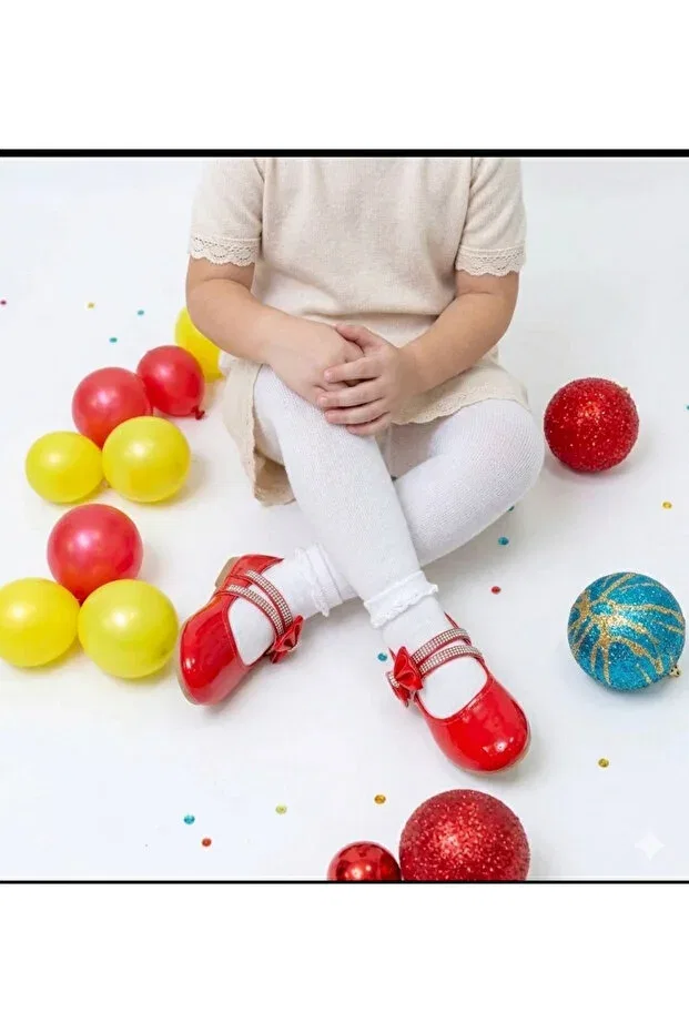 Детские балетки для девочек с бантом Patik Bebe, Red — фото 2