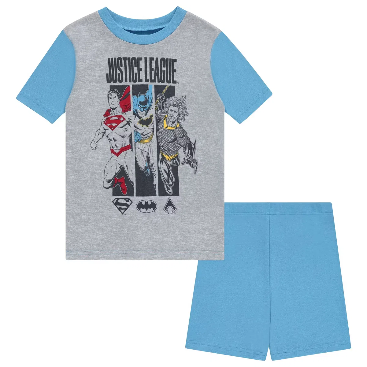Пижамный комплект с коротким рукавом, 4 предмета, DC Comics, Navy Blue — фото 3