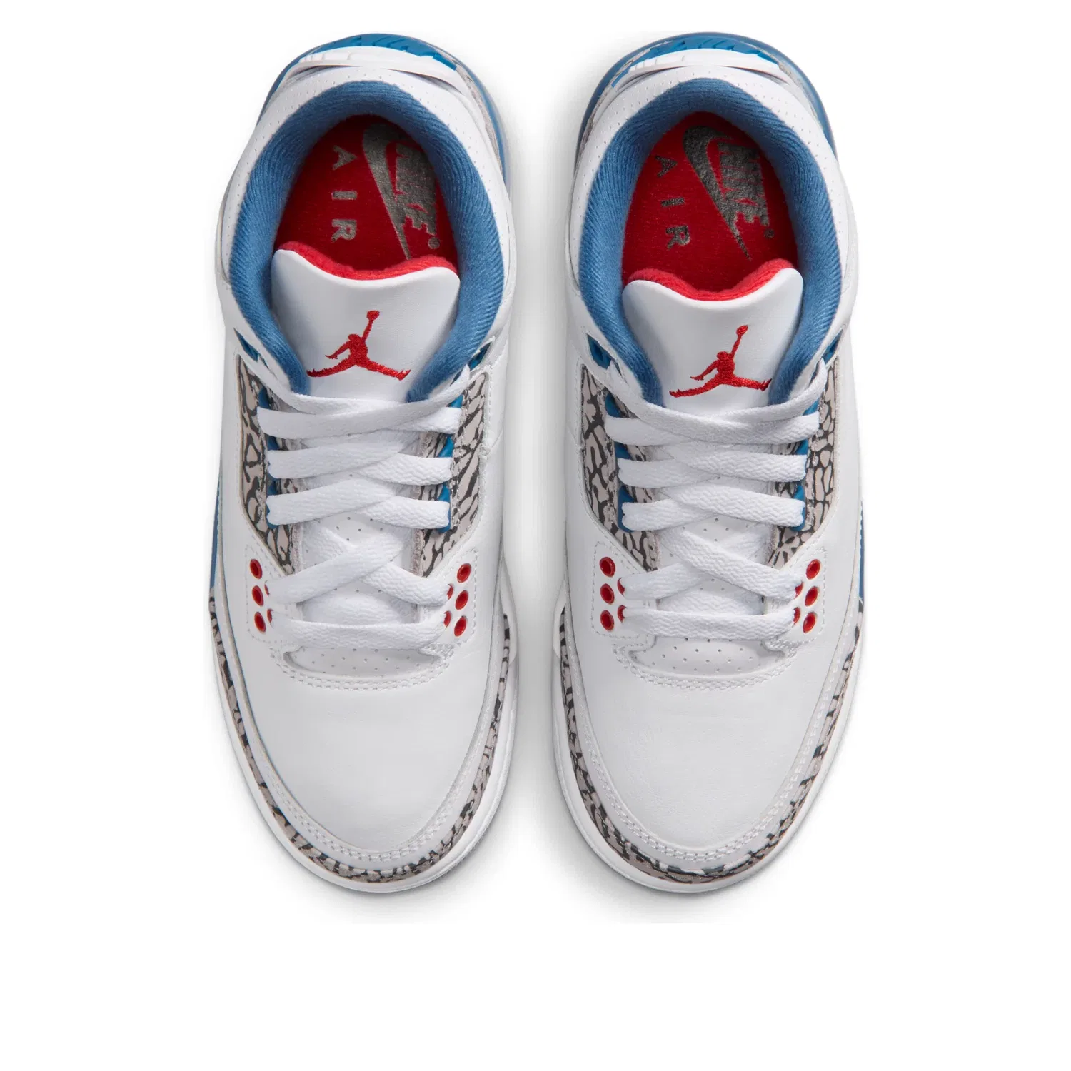 Детские кроссовки с кожаным верхом Air Jordan 3 Retro True Blue, белый — фото 3