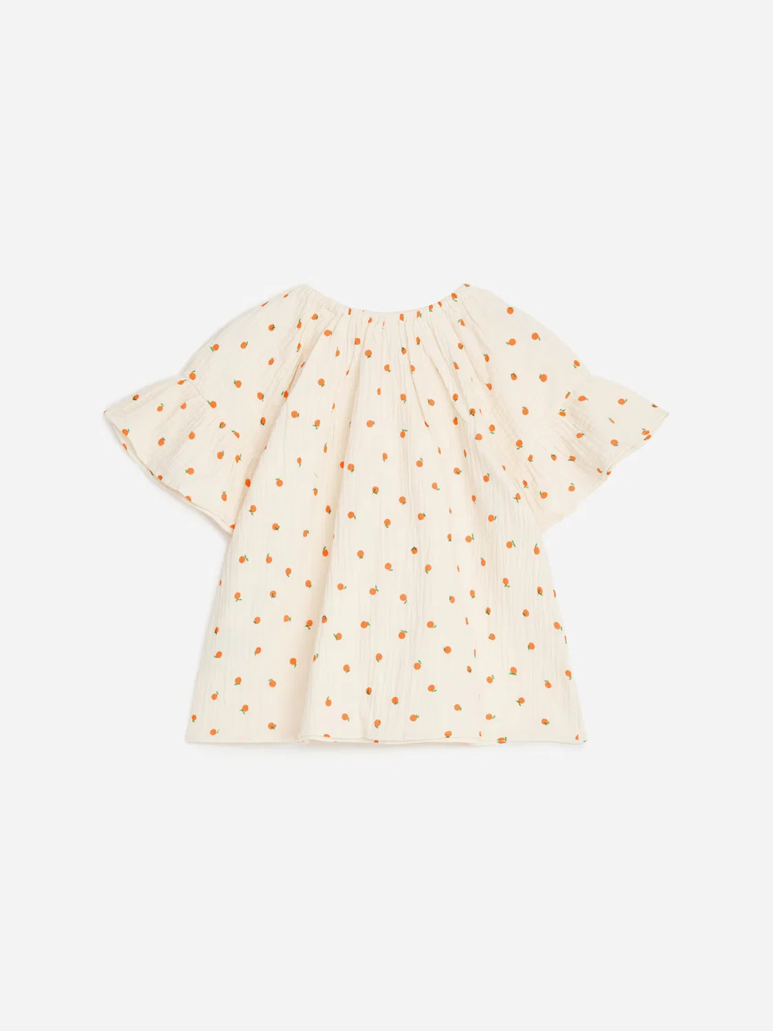 Блузка с оборками из хлопчатобумажной ткани Arket, Cremeweiß/Orange — фото 2