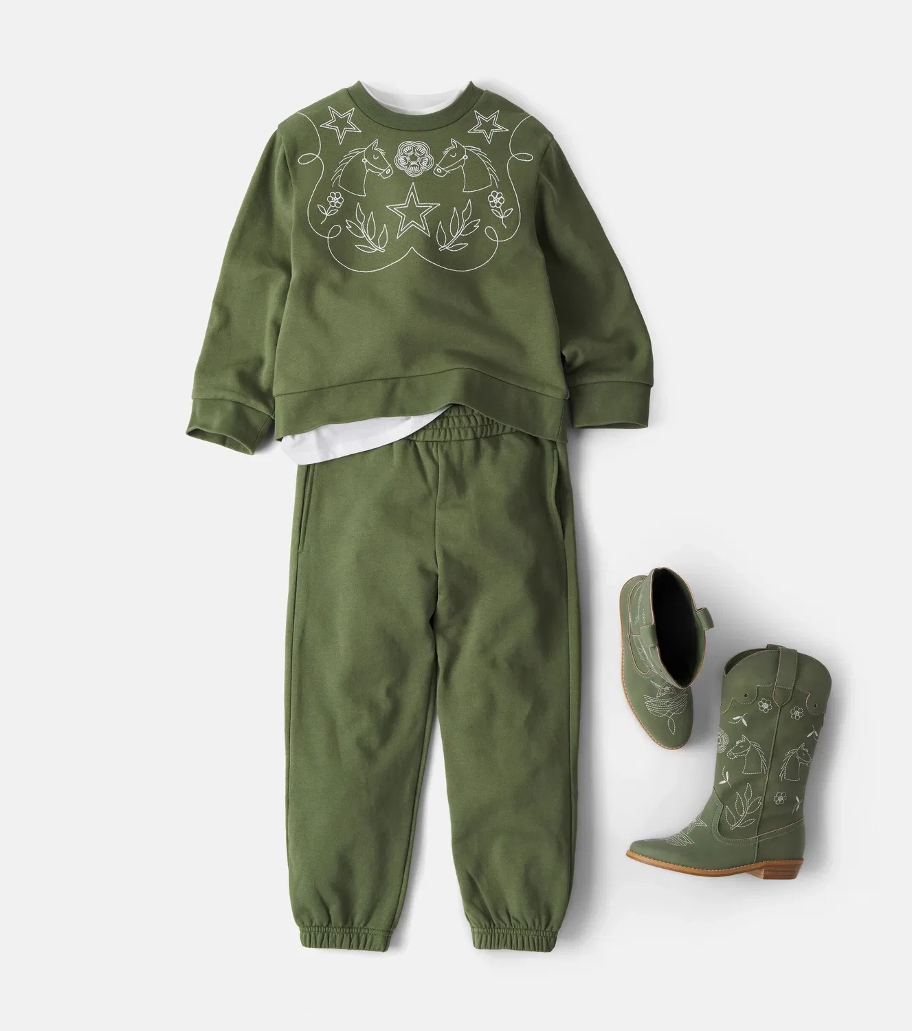 Толстовка из флиса с вышивкой Stella Mccartney Kids, зеленый — фото 2