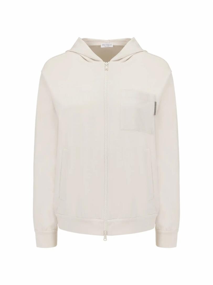 

Спортивная кофта на молнии Brunello Cucinelli, Белый, Спортивная кофта на молнии Brunello Cucinelli
