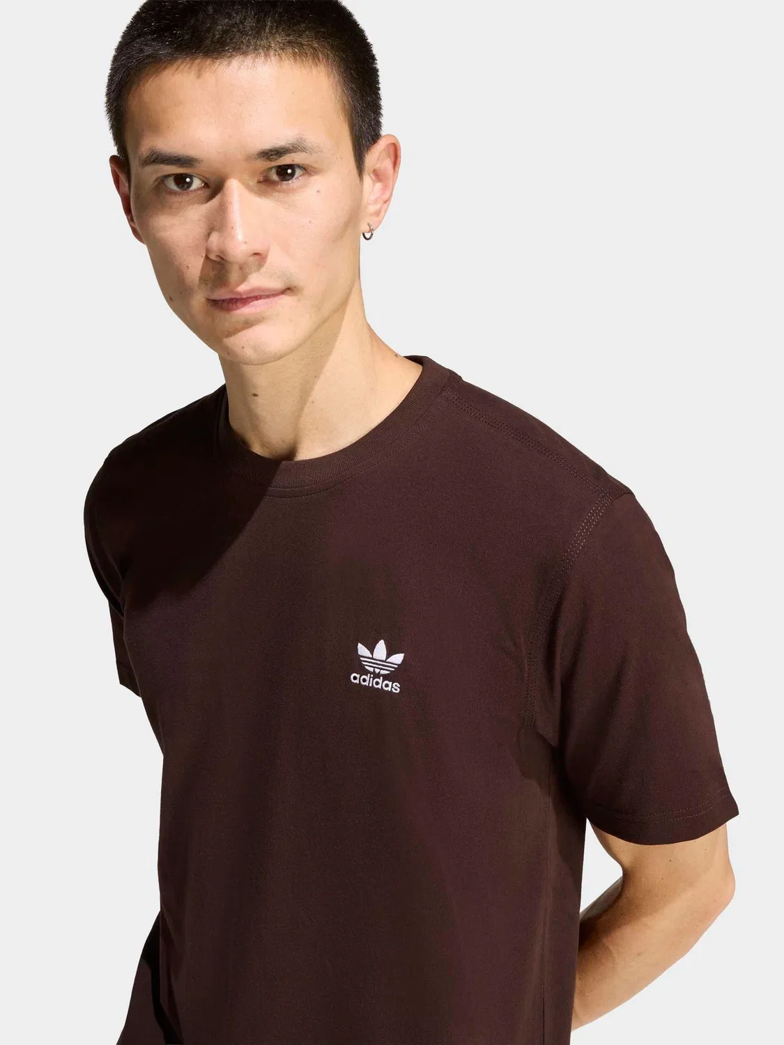 Футболка с логотипом Trefoil, adidas Originals, темно-коричневый — фото 4