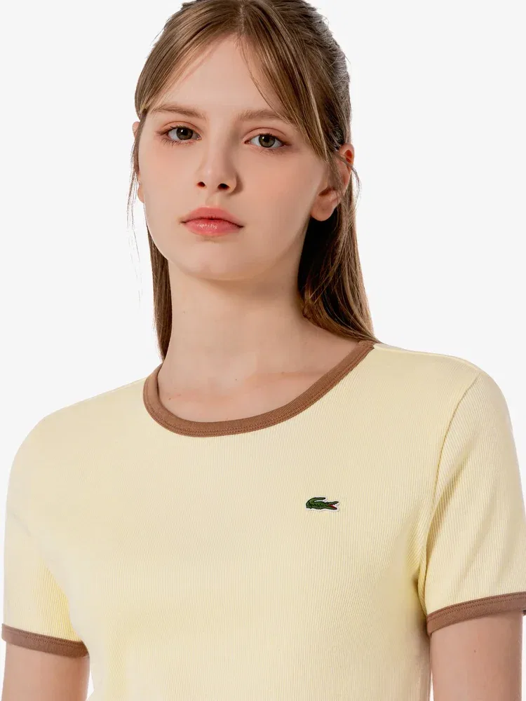 Футболка LACOSTE с круглым вырезом, Ivory — фото 2