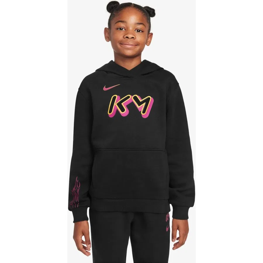 Детский свитшот с принтом Kylian Mbappé Club Fleece Nike, Черный — фото 3