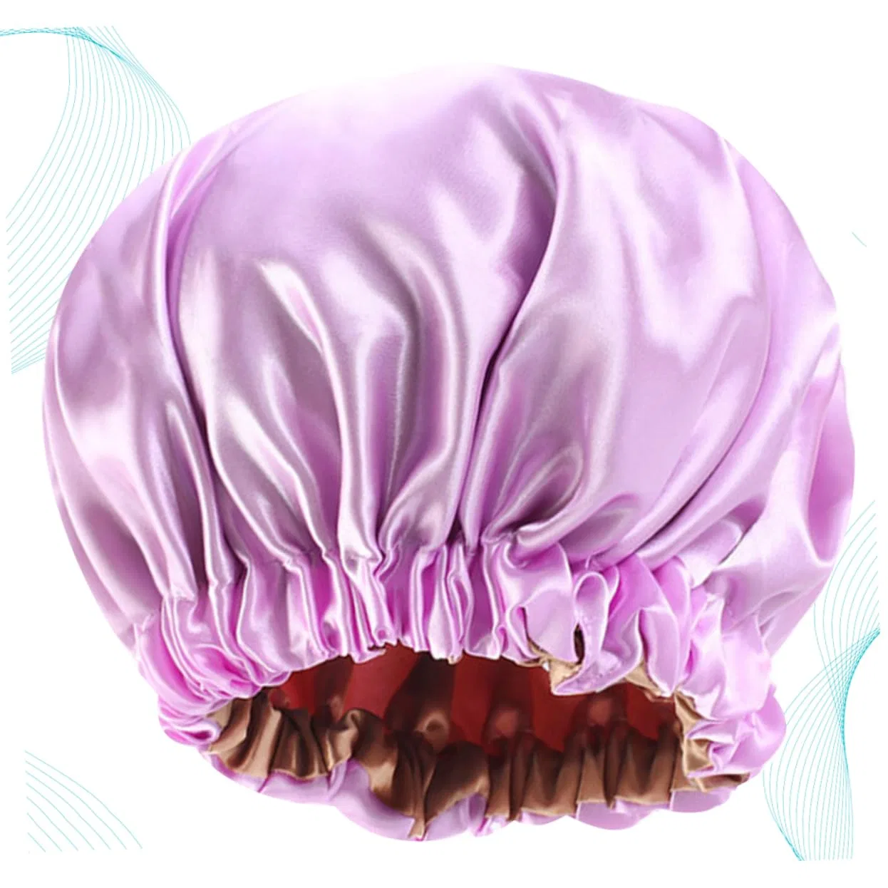 Шапочка для душа Satin, FRCOLOR, 2 шт, 38x38 см, Light Purple — фото 3